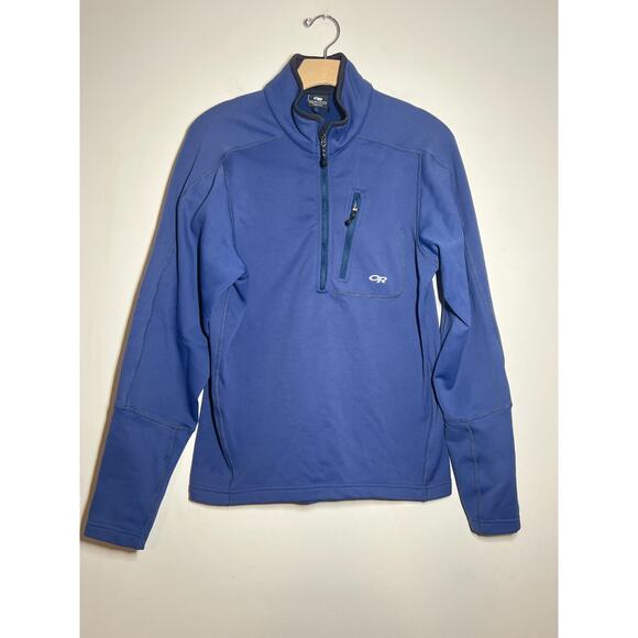 Outdoor Research OR Men's Blue Vigor Grid Fleece Half Zip Jacket Pullover S - Picture 1 of 6